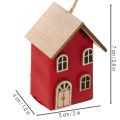 Hängedeko Haus Set aus Holz Rot Skandi-Stil 6er-Set 7cm | Floristik24.ch