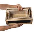 Kiste aus Holz mit Tafelfront 3er-Set 36cm, 32cm, 28cm | Floristik24.ch