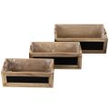 Kiste aus Holz mit Tafelfront 3er-Set 36cm, 32cm, 28cm | Floristik24.ch