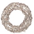 Floristik24 Holzkranz Dekokranz Natur Weiss Ø30cm H9,5cm