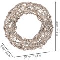 Holzkranz Dekokranz Natur Weiss Ø30cm H9,5cm | Floristik24.ch