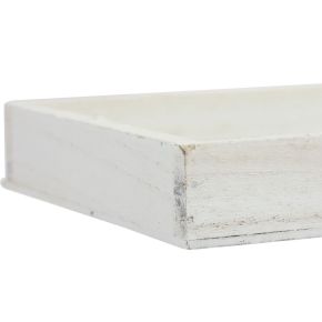 Holztablett Weiß Deko Tablett Shabby Chic Holz 35×15×3cm | Floristik24.ch