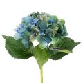 Floristik24 Künstliche Hortensie Einzelstiel blau grün 53 cm Polyester