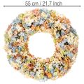 Künstlicher Hortensienkranz bunt 55 cm für Tür, Wand und Tischdekoration | Floristik24.ch