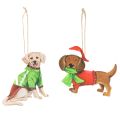 Floristik24 Weihnachtsanhänger Hunde aus Metall, 12 cm, 2 Stück