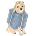 Floristik24 Dekofigur sitzender Hund aus Kunstharz im Geschenkpaket 20cm