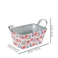 Jardiniere Metall Blumenkasten mit Echinacea-Motiv 20×12,5×10 cm, Weiss-Rosa-Lila | Floristik24.ch