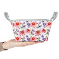 Jardiniere Metall Blumenkasten mit Echinacea-Motiv 20×12,5×10 cm, Weiss-Rosa-Lila | Floristik24.ch