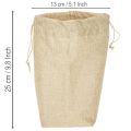 Jutetasche aus Jute und Kunststoff 13,5×11cm H25cm in Naturfarben mit Kordel | Floristik24.ch