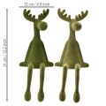 Kantenhocker Elch Deko Kantensitzer Grün H31cm 2 St | Floristik24.ch