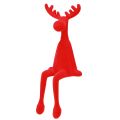 Kantenhocker Elch Deko Weihnachten beflockt 31cm Rot 3 St | Floristik24.ch