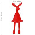 Kantenhocker Elch Deko Weihnachten beflockt 31cm Rot 3 St | Floristik24.ch
