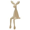Kantenhocker Elch beflockt Kantensitzer Braun 31cm 3 St | Floristik24.ch