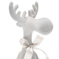 Weihnachtsfigur Rentier Kunststoff Hellgrau 54 cm als Kantenhocker | Floristik24.ch