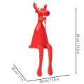 Dekofigur Elch Kantenhocker beflockt mit Schleife 80cm Rot Kunststoff | Floristik24.ch