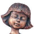 Floristik24 Kantensitzer Garten Figur Sitzendes Mädchen Bronze 52cm