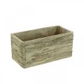 Floristik24 Pflanzkasten Keramik rechteckig Holz Look Braun 23×10,5cm H11cm