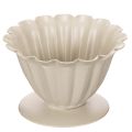 Floristik24 Cremefarbene Schale aus Blech in Blütenkelchform, 9 cm