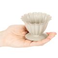 Cremefarbene Schale aus Blech in Blütenkelchform, 9 cm | Floristik24.ch