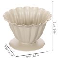 Cremefarbene Schale aus Blech in Blütenkelchform, 9 cm | Floristik24.ch