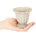 Dekoschale Pokal aus Blech cremefarben 10 cm | Floristik24.ch