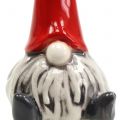 Floristik24 Keramik Figur Wichtel 8,5cm Rot, Weiß 1St