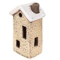 Keramikhäuschen Adventsdeko Creme Rot Grau 8,5/9,5cm 3 St | Floristik24.ch