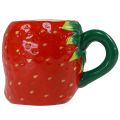 Floristik24 Keramiktasse Erdbeere zum Bepflanzen 10cm Ø6,5cm