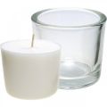 Floristik24 Kerze im Glas Kerzenglas Wachskerze Weiß Ø9cm H8cm