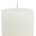 Floristik24 Stumpenkerzen Rustic Durchgefärbte Kerzen Weiß 70/140mm 4St