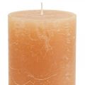 Floristik24 Durchgefärbte Kerzen Orange Peach Stumpenkerzen 70×120mm 4St