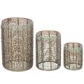 Kerzenhalter Metall Ø8/10/13 cm 3er-Set Goldbraun-Türkis | Floristik24.ch