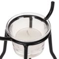 Kerzenhalter Rentier aus schwarzem Metall mit Teelichtglas 28 cm | Floristik24.ch