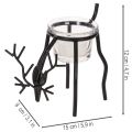 Kerzenhalter Rentier aus Metall mit Teelichtglas, 15 cm, Schwarz | Floristik24.ch