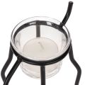 Kerzenhalter Rentier aus Metall mit Teelichtglas, 15 cm, Schwarz | Floristik24.ch