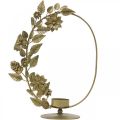 Floristik24 Teelichthalter Gold Deko Loop Blumen Zapfen H29,5cm