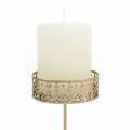 Florale Kerzenhalter zum Stecken Golden Ø7,4cm H12,5cm 4 St Antik-Optik | Floristik24.ch