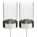 Floristik24 Kerzenhalter zum Stecken Metall/Glas Ø5cm H14cm 4 St