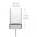 Kerzenhalter zum Stecken Metall/Glas Ø5cm H14cm 4 St | Floristik24.ch
