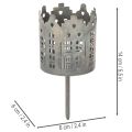 Teelichthalter Mit Dorn Häuser-Design Metall Silberfarben 6cm 2er-Set | Floristik24.ch