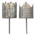 Teelichthalter Mit Dorn Häuser-Design Metall Silberfarben 6cm 2er-Set | Floristik24.ch