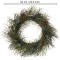 Künstlicher Kiefernkranz mit Zapfen 60 cm Grün | Floristik24.ch