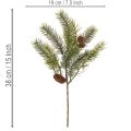 Künstlicher Weihnachtszweig mit Tannenzapfen 38 cm Grün | Floristik24.ch