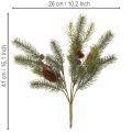 Künstlicher Tannenzweig mit Zapfen aus Kunststoff, 41 cm, grün | Floristik24.ch