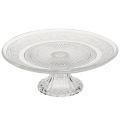 Floristik24 Klassische Glas-Tortenplatte mit feiner Gravur - Elegant für jede Feier Ø 20cm