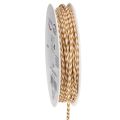 Floristik24 Geschenkband Kordel Polyester zweifarbig 3mm 20m Hellbraun-Creme