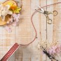 Kordel aus Polyester mit Zickzack-Muster, 3 mm, Rot-Weiss, 20 m Rolle | Floristik24.ch