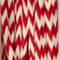 Kordel aus Polyester mit Zickzack-Muster, 3 mm, Rot-Weiss, 20 m Rolle | Floristik24.ch