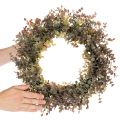 Künstlicher Eukalyptuskranz Herbstdeko rund 45 cm Kunststoff Grün-Braun | Floristik24.ch