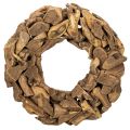 Floristik24 Dekokranz aus Holz, rund, Durchmesser 35 cm, naturbraun